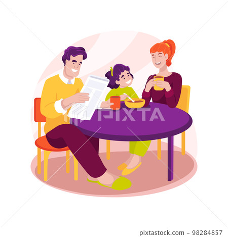 Weekend breakfast isolated cartoon vector illustration. 98284857