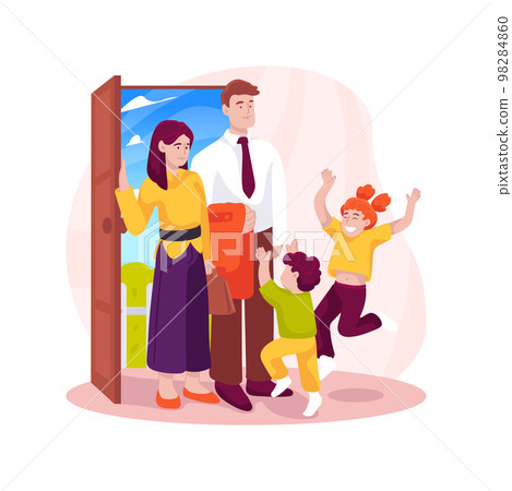 Tired parents isolated cartoon vector illustration. 98284860