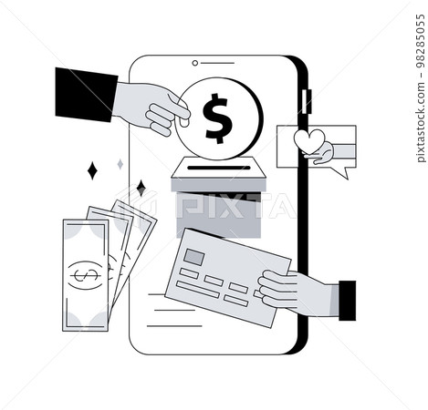 Donation abstract concept vector illustration. 98285055
