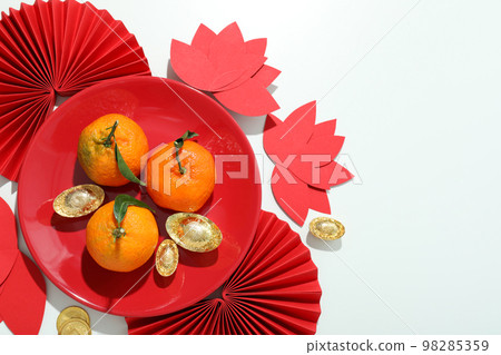Concept of Happy Chinese new year, top view 98285359