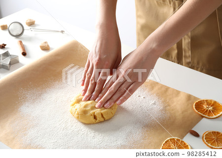 Concept of cooking, cooking tasty homemade cookies Concept of cooking, cooking tasty homemade cookies 98285412