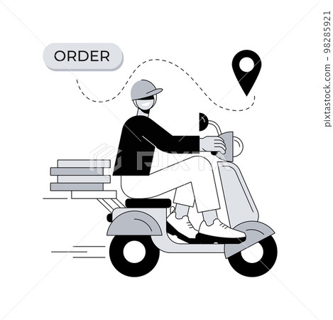 Food delivery abstract concept vector illustration. Food delivery abstract concept vector illustration. 98285921