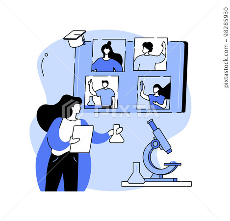 Remote learning isolated cartoon vector illustrations. Remote learning isolated cartoon vector illustrations. 98285930