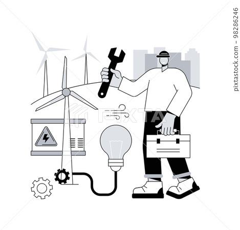 Wind power abstract concept vector illustration. 98286246