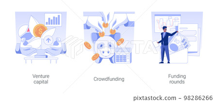 Raising money for startup isolated concept vector illustrations. Raising money for startup isolated concept vector illustrations. 98286266