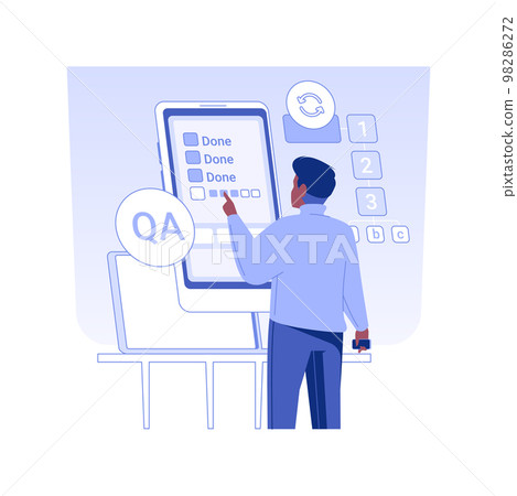 Automated testing isolated concept vector illustration. Automated testing isolated concept vector illustration. 98286272