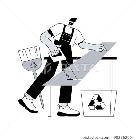 Waste free wood products abstract concept vector illustration. 98286290