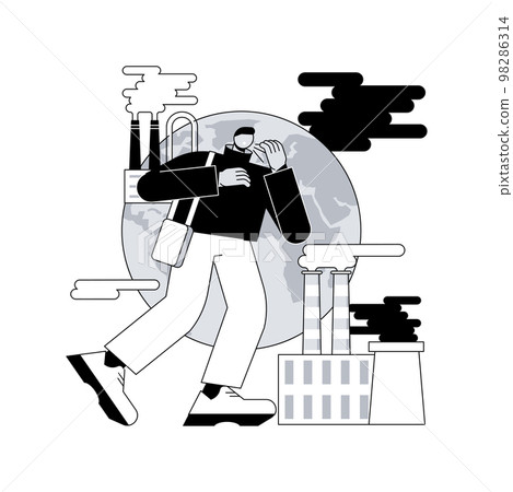 Global CO2 emissions abstract concept vector illustration. 98286314