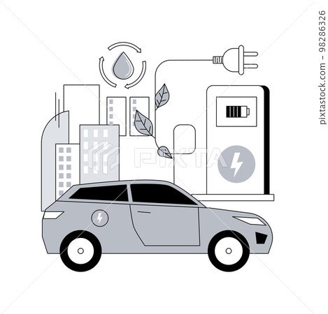 Electric vehicle use abstract concept vector illustration. 98286326