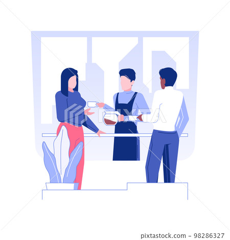 Coffee break isolated concept vector illustration. Coffee break isolated concept vector illustration. 98286327