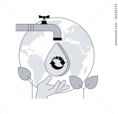 Water consumption abstract concept vector illustration. Water consumption abstract concept vector illustration. 98286374