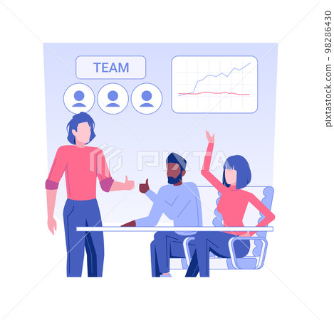 Teambuilding events isolated concept vector illustration. Teambuilding events isolated concept vector illustration. 98286430