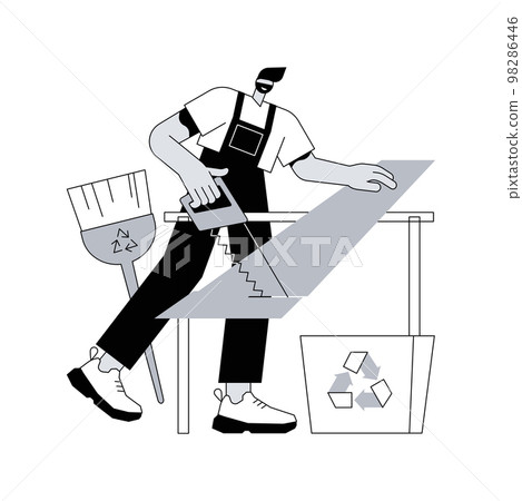 Waste-free wood products abstract concept vector illustration. 98286446