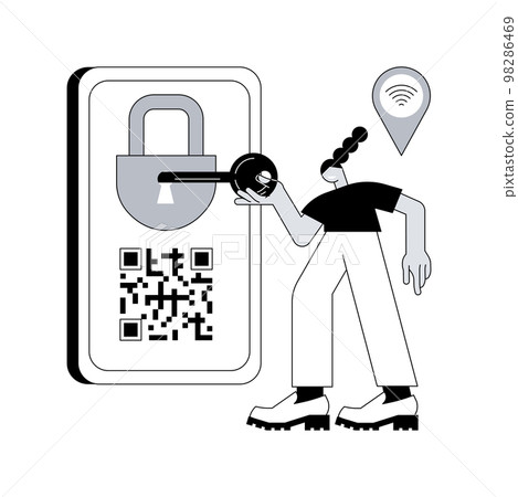 Access control system abstract concept vector illustration. 98286469