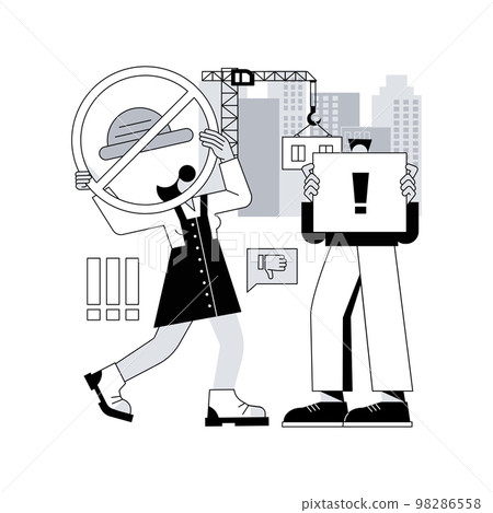 Illegal building abstract concept vector illustration. Illegal building abstract concept vector illustration. 98286558