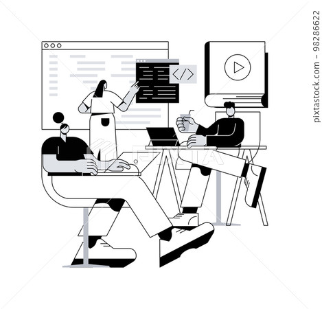 Digital classroom abstract concept vector illustration. Digital classroom abstract concept vector illustration. 98286622