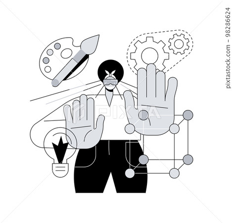 VR and AR in education abstract concept vector illustration. VR and AR in education abstract concept vector illustration. 98286624