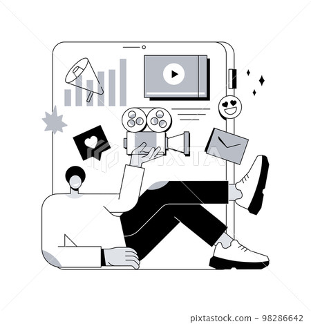 Video content marketing abstract concept vector illustration. Video content marketing abstract concept vector illustration. 98286642