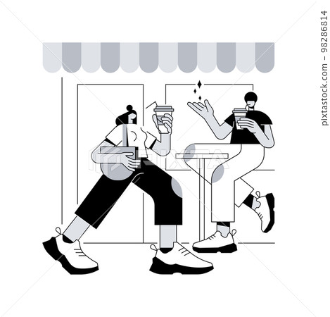 Street coffee abstract concept vector illustration. Street coffee abstract concept vector illustration. 98286814
