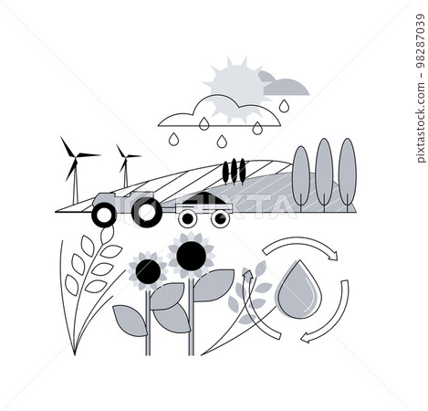 Regenerative agriculture abstract concept vector illustration. Regenerative agriculture abstract concept vector illustration. 98287039