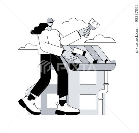 Gutter cleaning abstract concept vector illustration. Gutter cleaning abstract concept vector illustration. 98287095