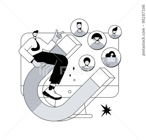 Find leads abstract concept vector illustration. 98287106