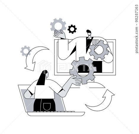 Cooperation abstract concept vector illustration. 98287163