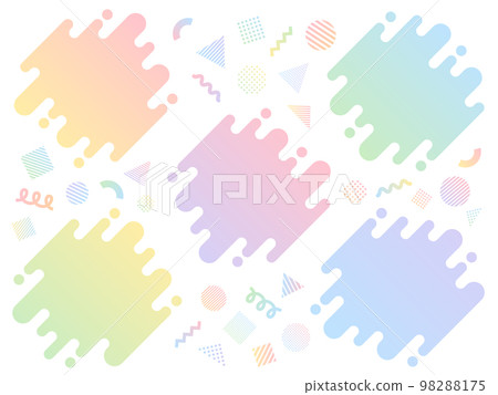 Pop and colorful gradation frame and circle, triangle, square shape icon set 98288175