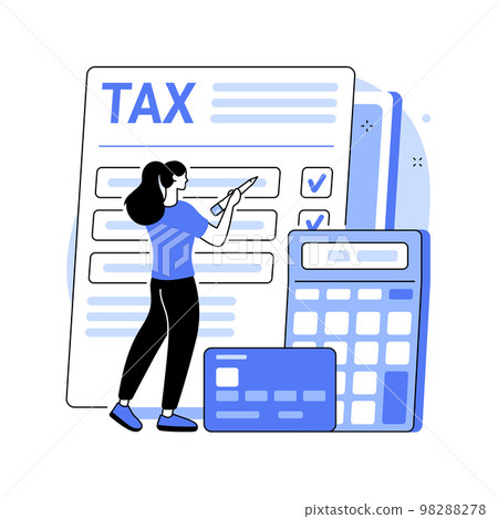 Tax form abstract concept vector illustration. 98288278