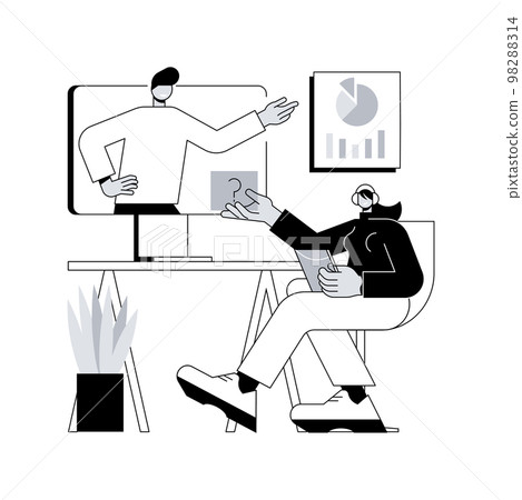 Online tutor abstract concept vector illustration. 98288314