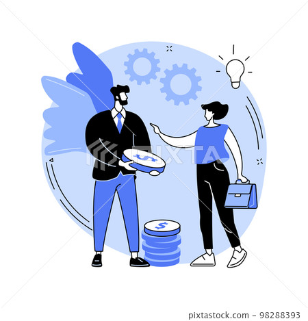 Angel investor abstract concept vector illustration. 98288393