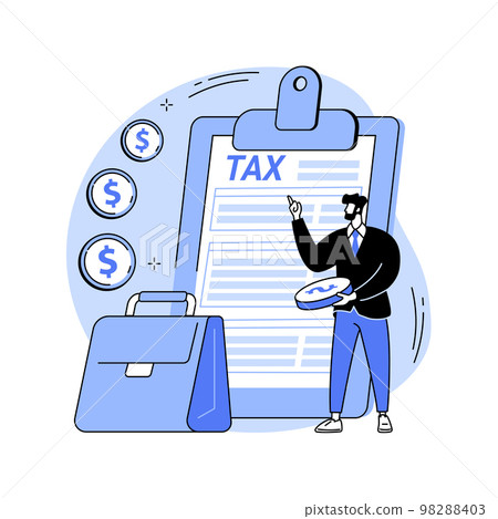 Corporation income tax returns abstract concept vector illustration. 98288403