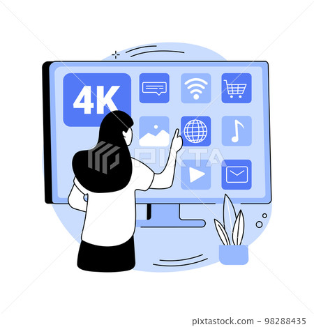 UHD smart TV abstract concept vector illustration. UHD smart TV abstract concept vector illustration. 98288435