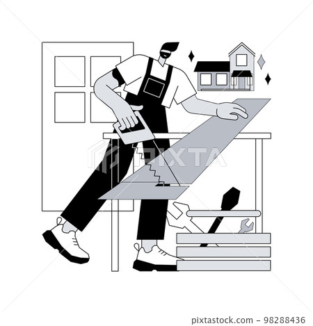 Carpenter services abstract concept vector illustration. Carpenter services abstract concept vector illustration. 98288436