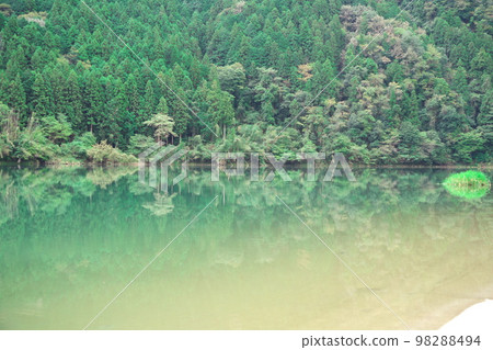 Kasagi Gorge in Ena City surrounded by deep green Kasagi Gorge in Ena City surrounded by deep green 98288494