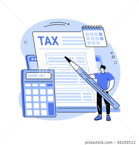 Electronic tax filing abstract concept vector illustration. 98288522