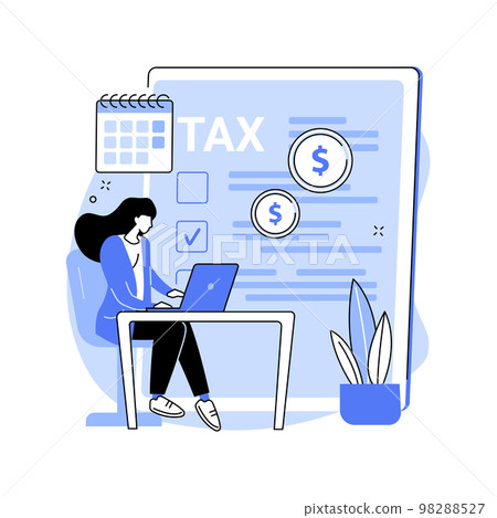 Filing taxes by yourself abstract concept vector illustration. Filing taxes by yourself abstract concept vector illustration. 98288527