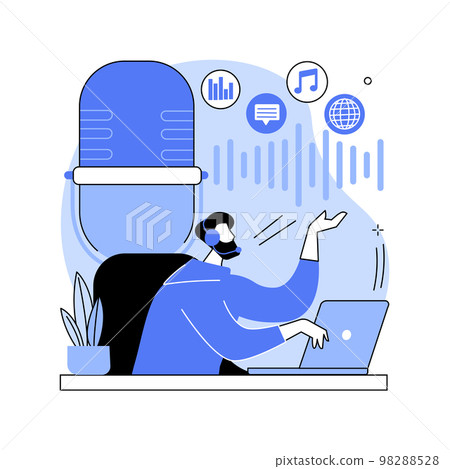 Podcast content abstract concept vector illustration. Podcast content abstract concept vector illustration. 98288528