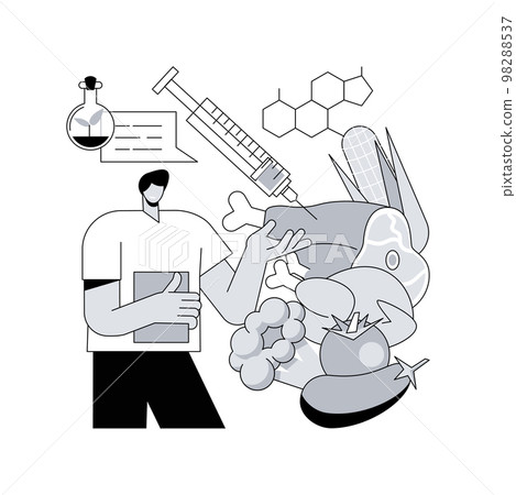 Genetically modified foods abstract concept vector illustration. Genetically modified foods abstract concept vector illustration. 98288537