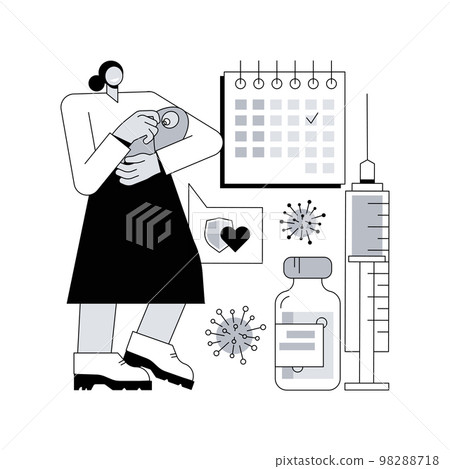 Infant and child vaccination abstract concept vector illustration. 98288718