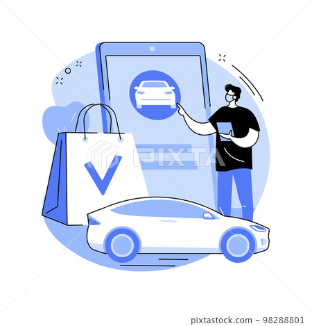 Place your curbside pickup order online abstract concept vector illustration. 98288801