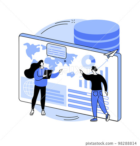 Dashboard service abstract concept vector illustration. 98288814