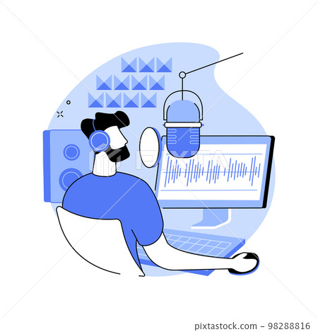 Voice over services abstract concept vector illustration. 98288816