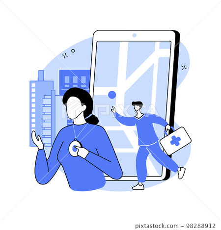 Personal emergency button abstract concept vector illustration. Personal emergency button abstract concept vector illustration. 98288912