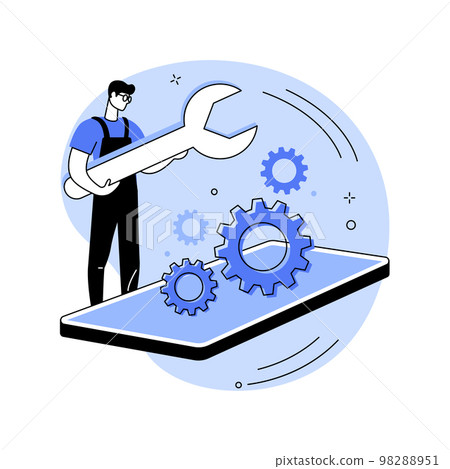 Smartphone repair abstract concept vector illustration. 98288951