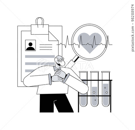 Cardiac patient card abstract concept vector illustration. Cardiac patient card abstract concept vector illustration. 98288974