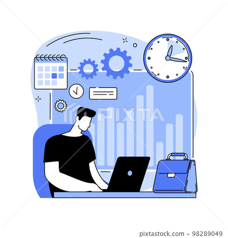 Time and attendance tracking system abstract concept vector illustration. Time and attendance tracking system abstract concept vector illustration. 98289049