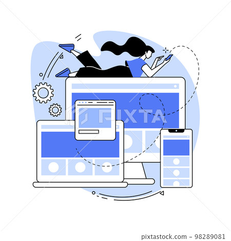 Responsive web design abstract concept vector illustration. 98289081