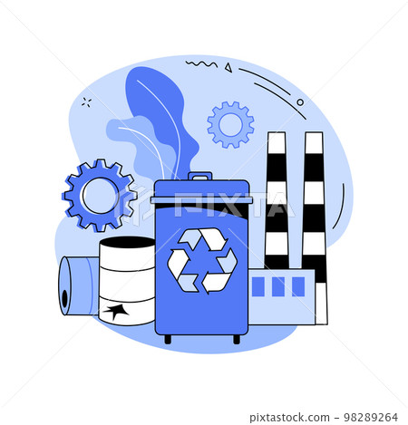 Mechanical recycling abstract concept vector illustration. Mechanical recycling abstract concept vector illustration. 98289264
