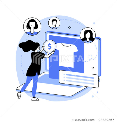 Online flea market abstract concept vector illustration. Online flea market abstract concept vector illustration. 98289267